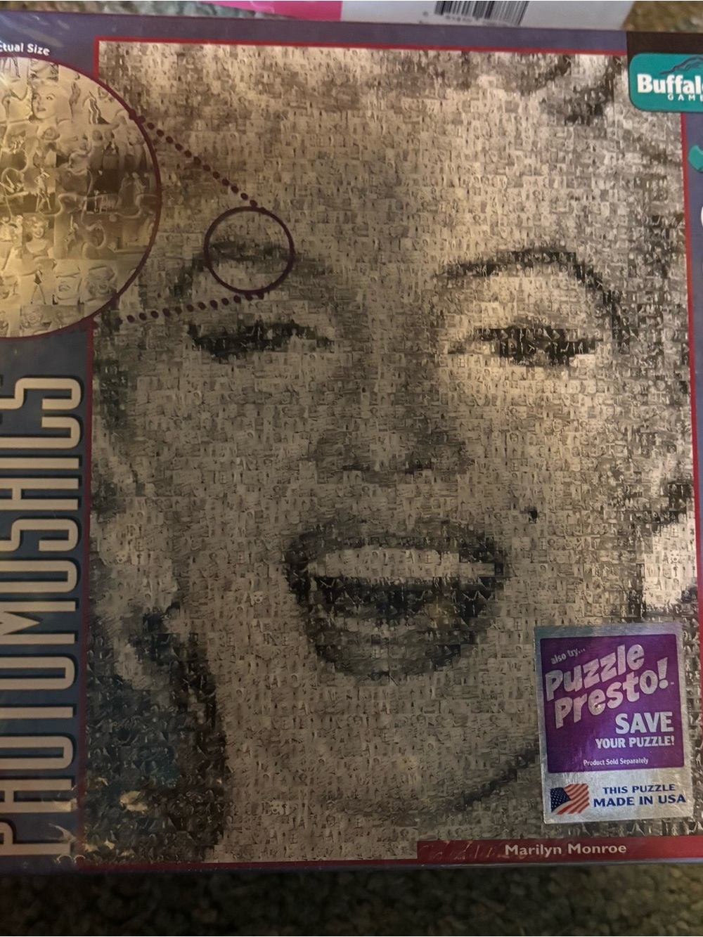 Buffalo David Bitton Marilyn Monroe Photomosaic Puzzle - Black, White, Purple